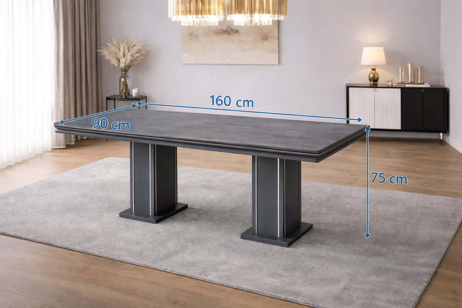 Mesa Comedor Pera Ironi para 6 personas  160x90cm(M11)
