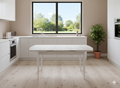 Mesa Comedor Blanco Mariposa para 6 personas, Mesa Extensible 80x130+40(M6)