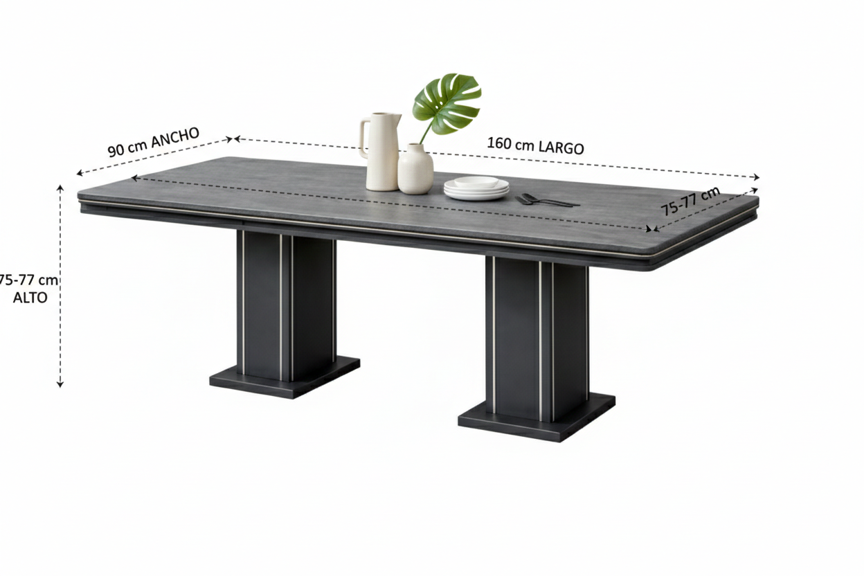 Mesa Comedor Pera Ironi para 6 personas  160x90cm(M11)
