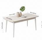 Mesa Comedor Blanco Mariposa para 6 personas, Mesa Extensible 80x130+40(M6)