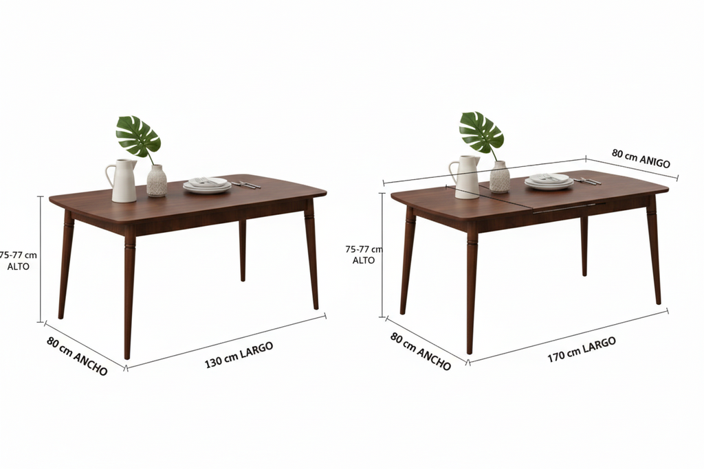 Mesa Comedor Mariposa, Mesa Extensible 80x130+40(M7)