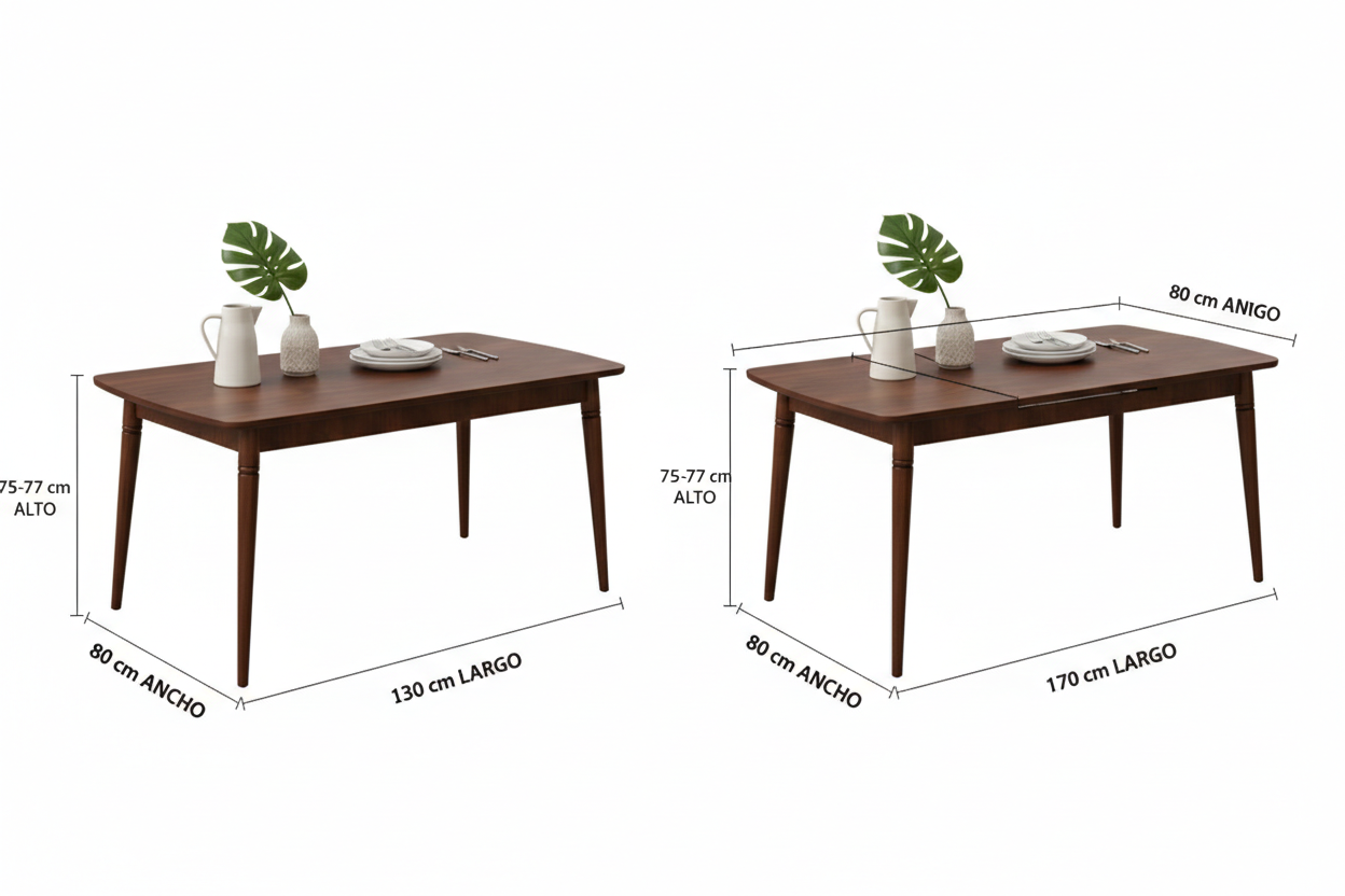Mesa Comedor Mariposa, Mesa Extensible 80x130+40(M7)