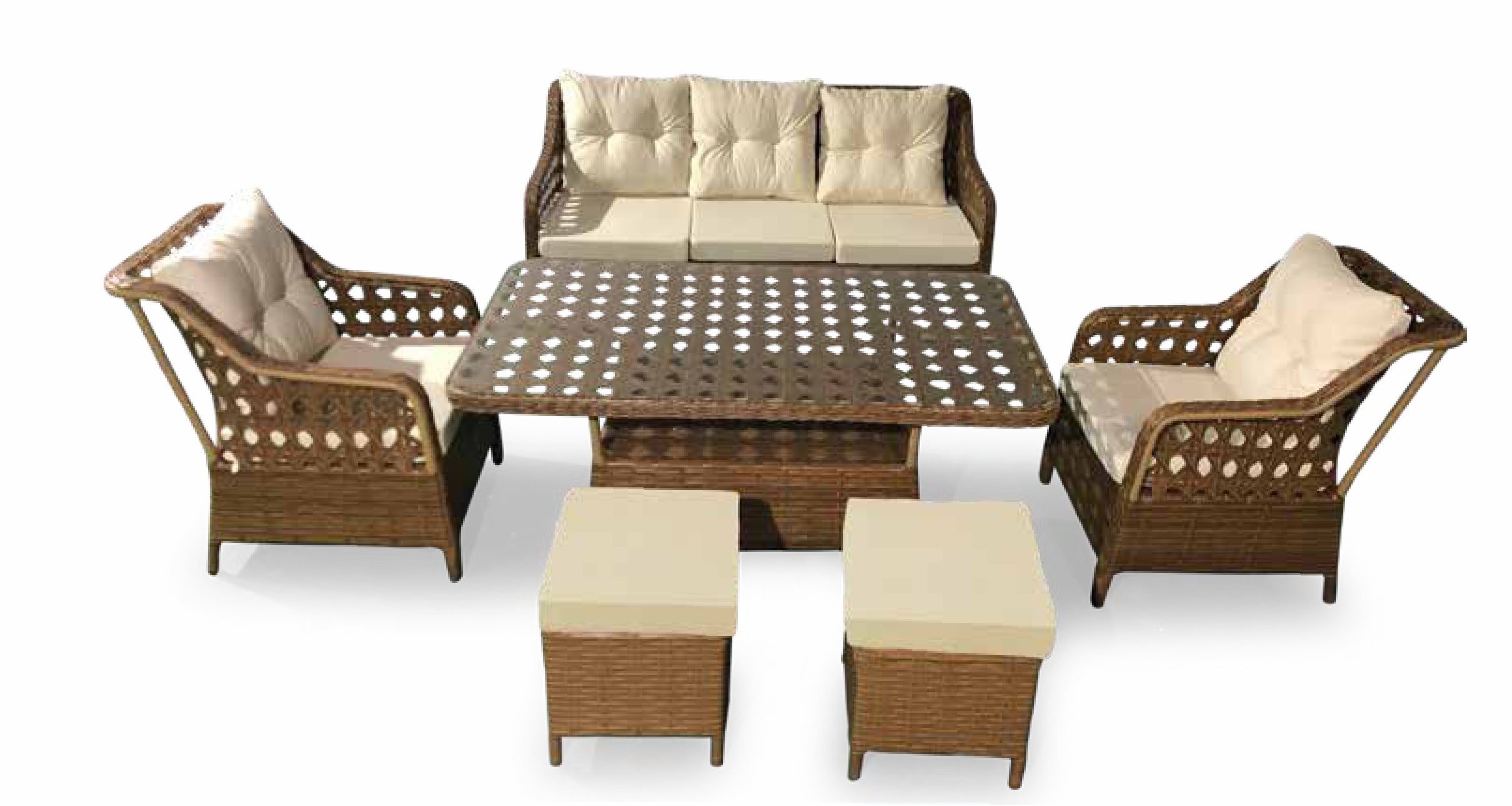 MENEKSE MUEBLE DE TERRAZA RADDAN  3+1+1+1P+1P+MESA