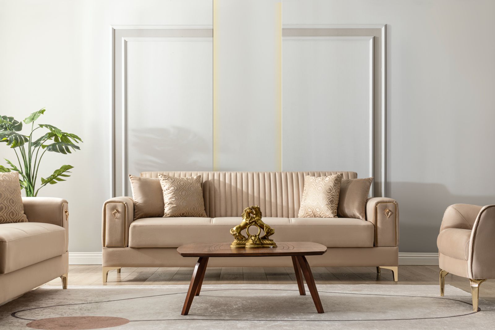 SERRA Mueble Para Living Beige (SOFA CAMA)
