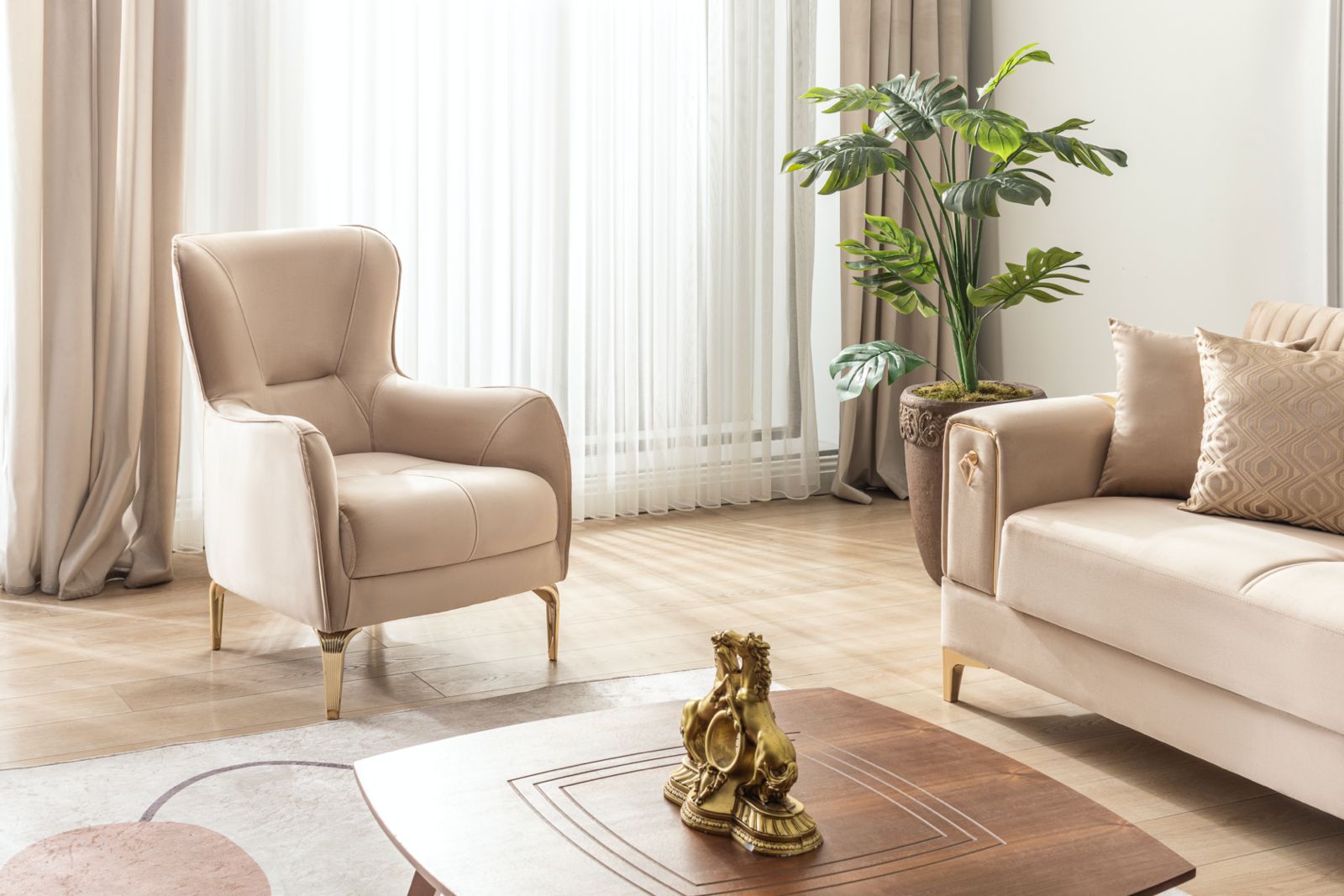 SERRA Mueble Para Living Beige (SOFA CAMA)