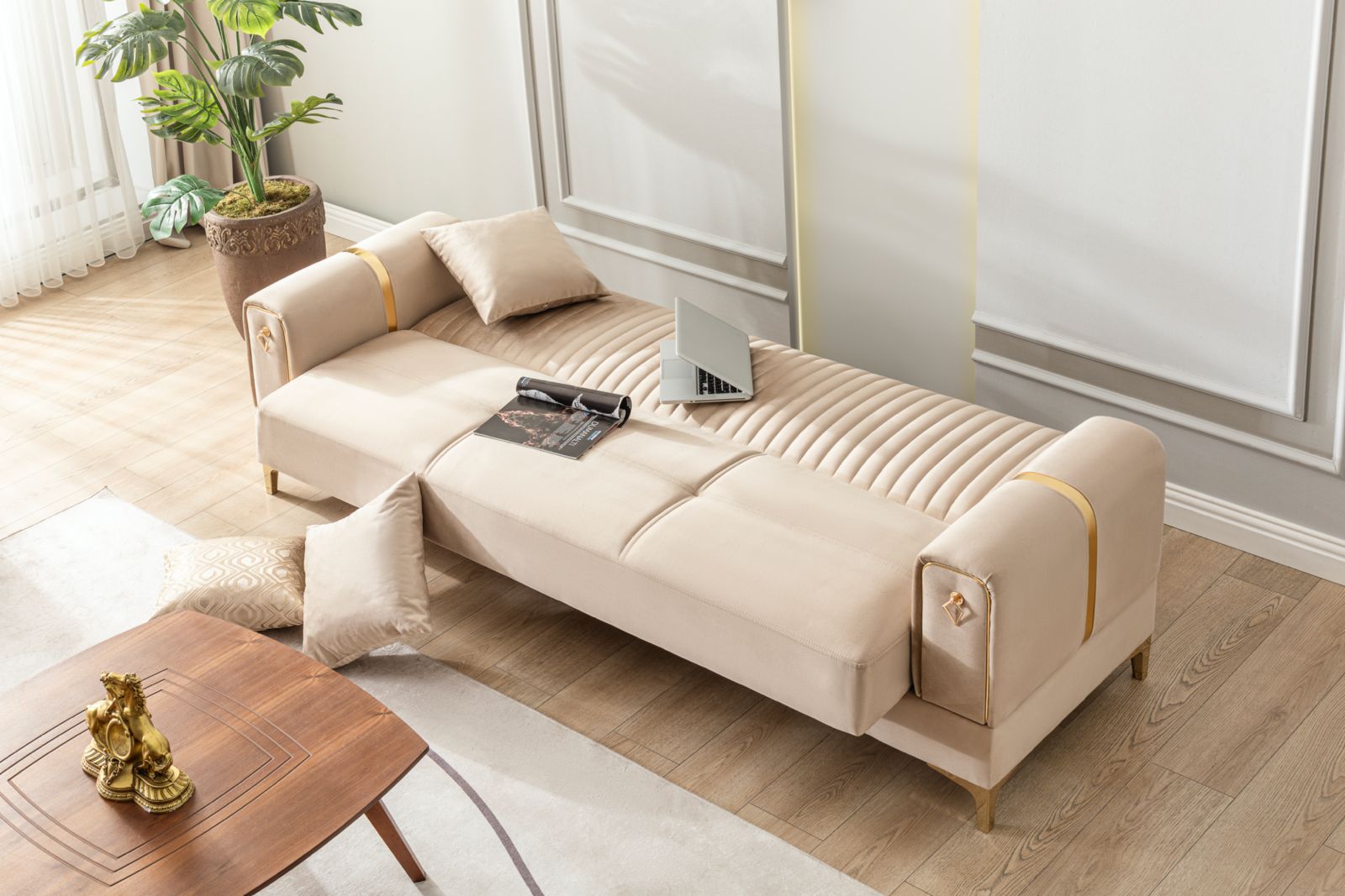 SERRA Mueble Para Living Beige (SOFA CAMA)