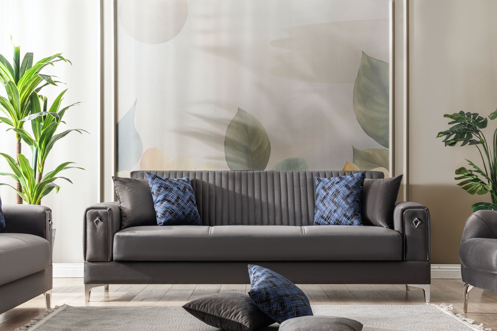 SERRA Mueble Para Living Gris (SOFA CAMA)