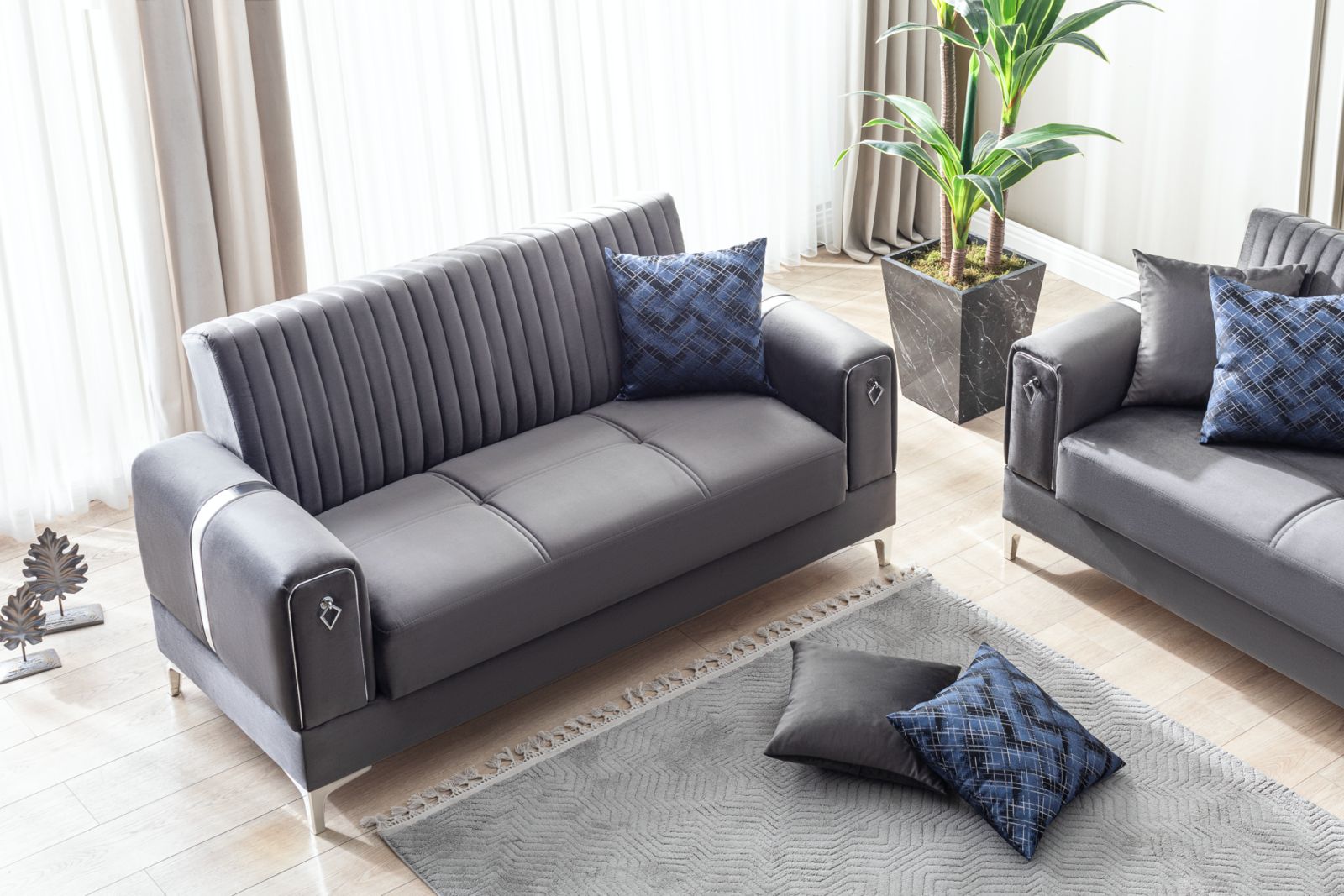 SERRA Mueble Para Living Gris (SOFA CAMA)