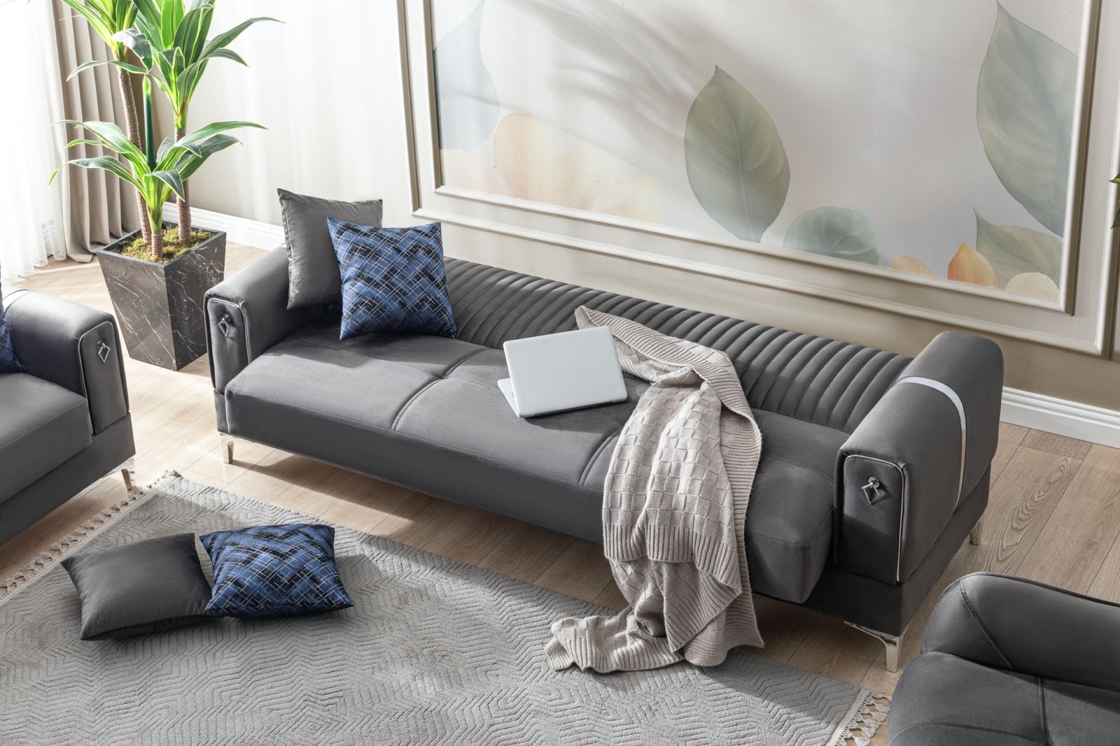 SERRA Mueble Para Living Gris (SOFA CAMA)