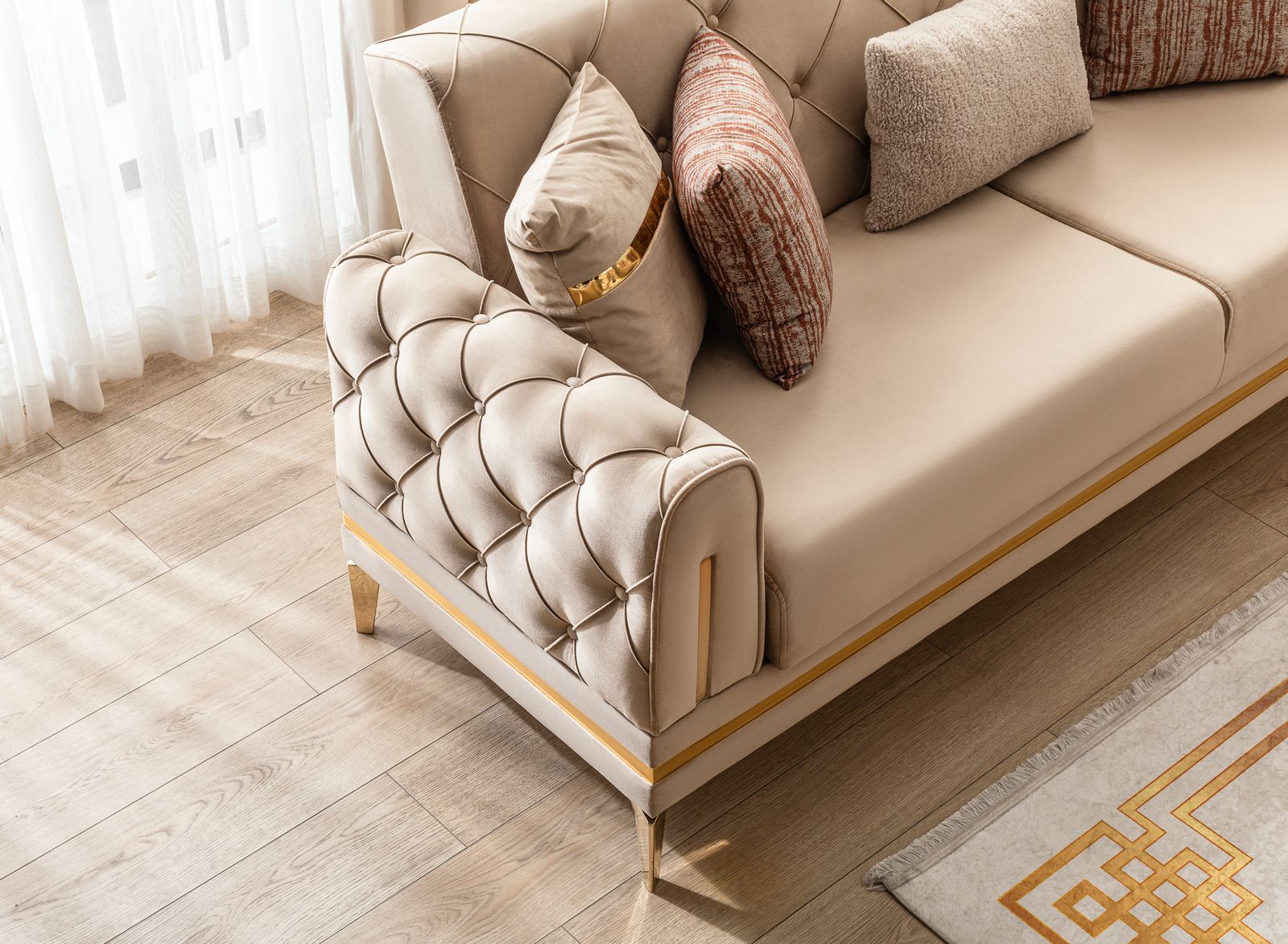 DUBAI Mueble Para Living Beige (SOFA CAMA)