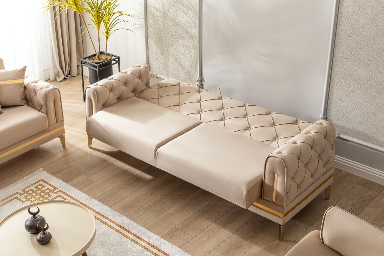 DUBAI Mueble Para Living Beige (SOFA CAMA)