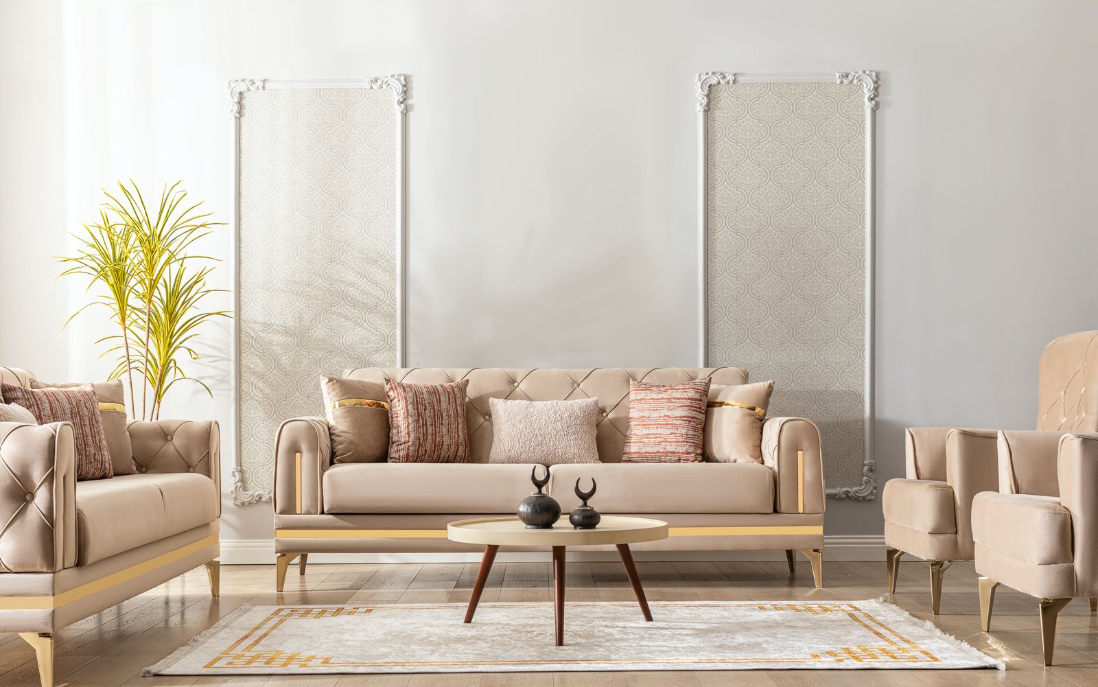 DUBAI Mueble Para Living Beige (SOFA CAMA)