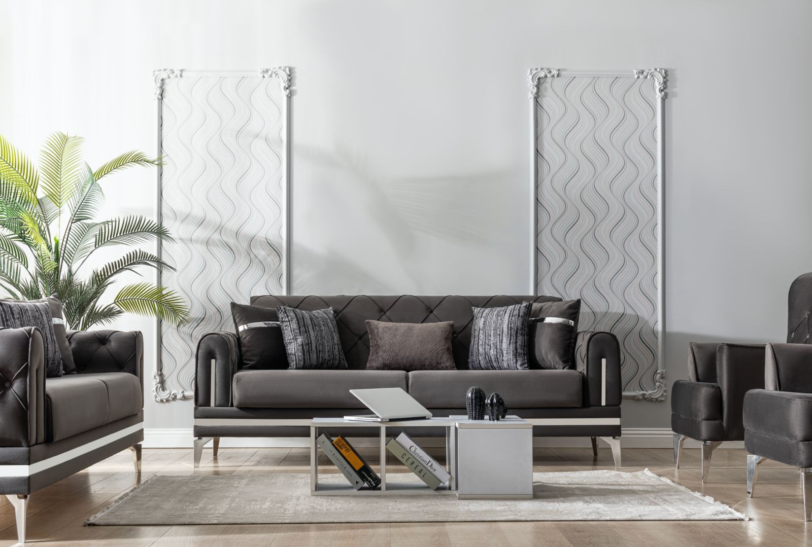 DUBAI Mueble Para Living Gris (SOFA CAMA)