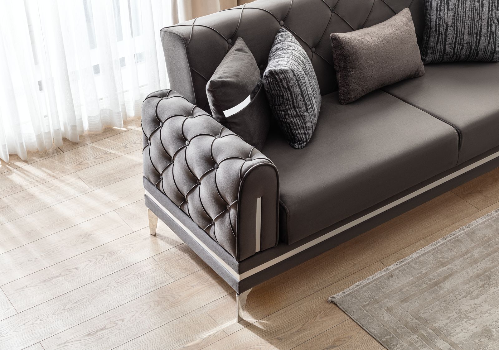 DUBAI Mueble Para Living Gris (SOFA CAMA)