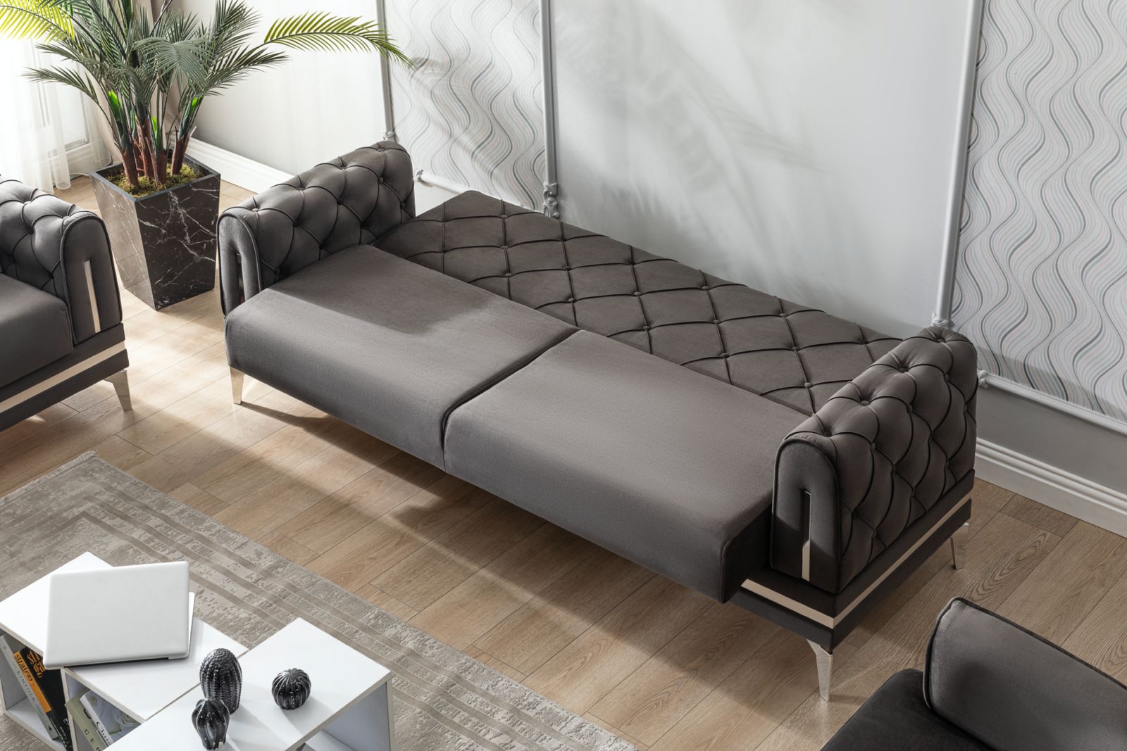 DUBAI Mueble Para Living Gris (SOFA CAMA)